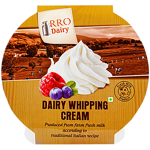 RRO DAIRY Whipping Cream - Used For Making Desserts, 200 g Container Produced from farm fresh milk
 According to traditional Italian recipe