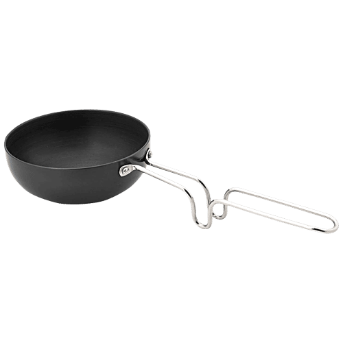 Wellberg Aluminium Tadka Pan - 11.2 cm, with Handle, Essential, 1 pc