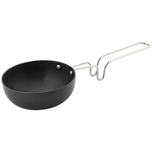 Wellberg Aluminium Tadka Pan - 11.2 cm, with Handle, Essential, 1 pc