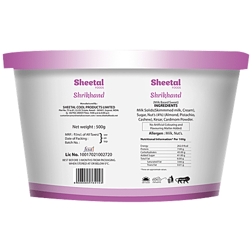 SHEETAL Shrikhand - Rajbhog, 500 g  