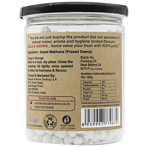 Salz & Aroma Sweet Makhana / Prasad Daana, 250 g PET Jar 