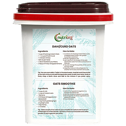 Nutriorg Gluten Free Instant Oats, 2 Kg Container 