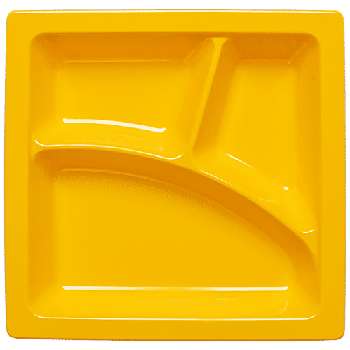 Iveo Idli/Dosa/Pav Bhaji Plates - 100% Melamine - Square - Multi Colour, set of 3