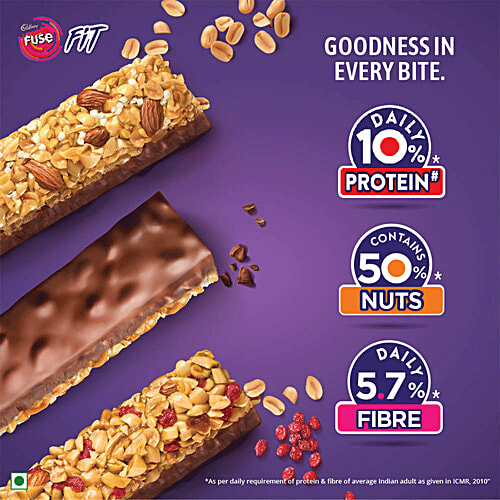 Cadbury Fuse Fit Chocolate Snack Bar - With Cranberries & Nuts, 41 g