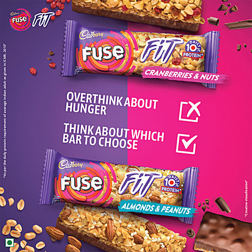 Cadbury Fuse Fit Chocolate Snack Bar - With Cranberries & Nuts, 41 g
