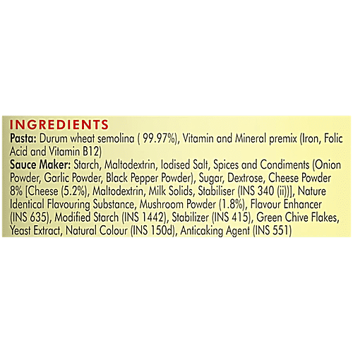 Weikfield Creamy Mushroom Instant Pasta, 64 g  Source of Protein, Fortified with Vitamin B12 & Folic Acid, Iron Fortified