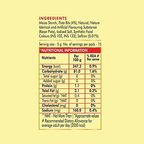 Weikfield Kesar Pista Custard Powder, 75 g  