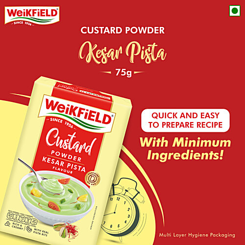 Weikfield Kesar Pista Custard Powder, 75 g  