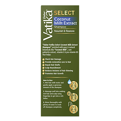 Buy Dabur Vatika Select Shampoo Coconut Milk Extract, Nourish