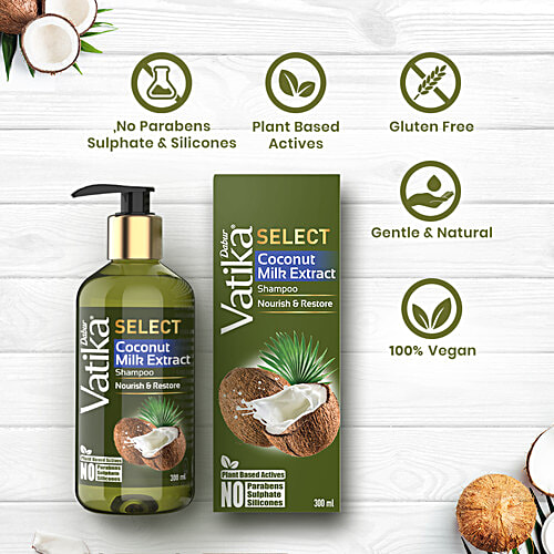 Buy Dabur Vatika Select Shampoo Coconut Milk Extract, Nourish