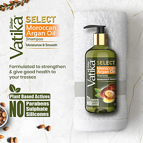 Dabur Vatika Select Shampoo - Moroccan Argan Oil, Moisturise & Smooth, 300 ml  