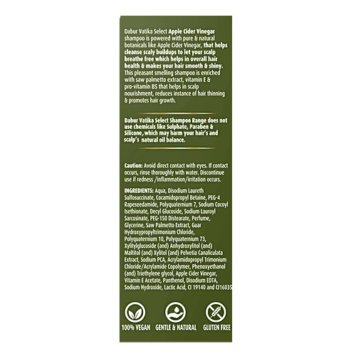 Dabur Vatika Select Shampoo - Apple Cider Vinegar, Smooth & Shine, 300 ml