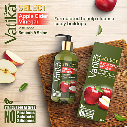 Dabur Vatika Select Shampoo - Apple Cider Vinegar, Smooth & Shine, 300 ml