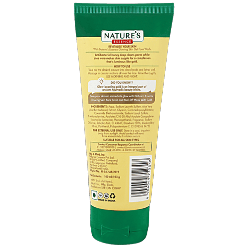 Buy Natures Essence Gold Glowing Skin Gel Face Wash Online at Best