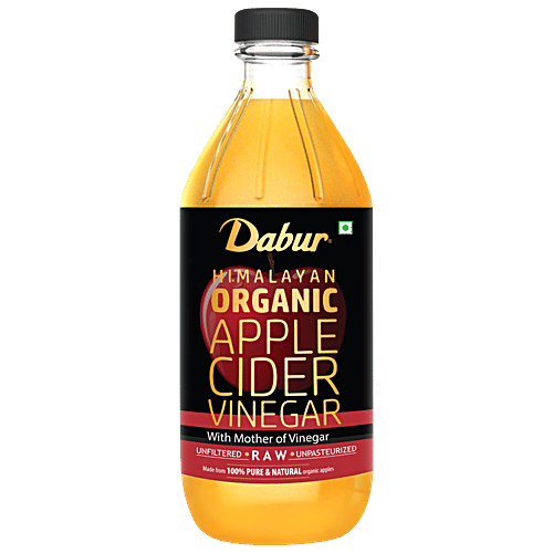 Dabur Himalayan Organic Apple Cider Vinegar - With Mother, Organic, Raw, Unfiltered & Unpasteurised, 500 ml  Pure, Helps Stay Fit