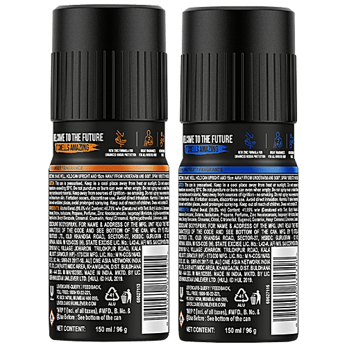 Axe Recharge Midnight & 24x7 Long Lasting Deodorant Bodyspray - For Men, 150 ml (Buy 1 Get 1 Free) 