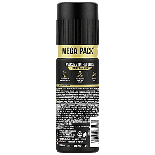 Axe Gold Temptation Deodorant Sprays - Exotic Spiced Fragrance, 215 ml Can 