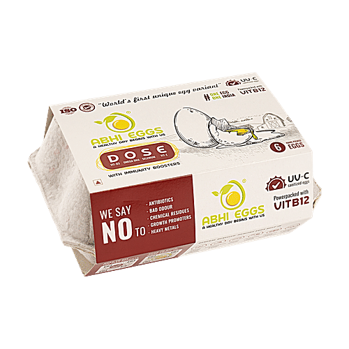 Abhi Eggs D.O.S.E with Immunity Boosters, antibiotic free, 6 Pcs  