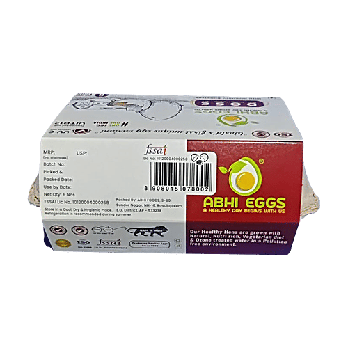 Abhi Eggs D.O.S.E with Immunity Boosters, antibiotic free, 6 Pcs  