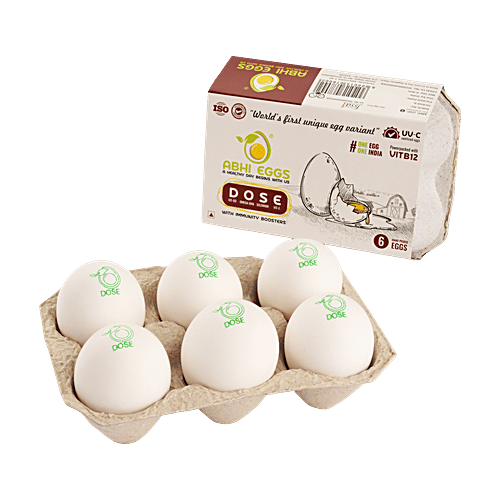 Abhi Eggs D.O.S.E with Immunity Boosters, antibiotic free, 6 Pcs  