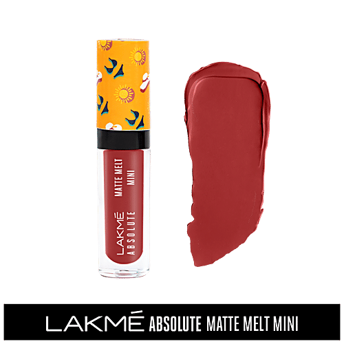 Lakme Absolute Matte Melt Mini Liquid Lip Colour, 2.4 ml Red Boots 