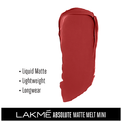 Lakme Absolute Matte Melt Mini Liquid Lip Colour, 2.4 ml Red Boots 
