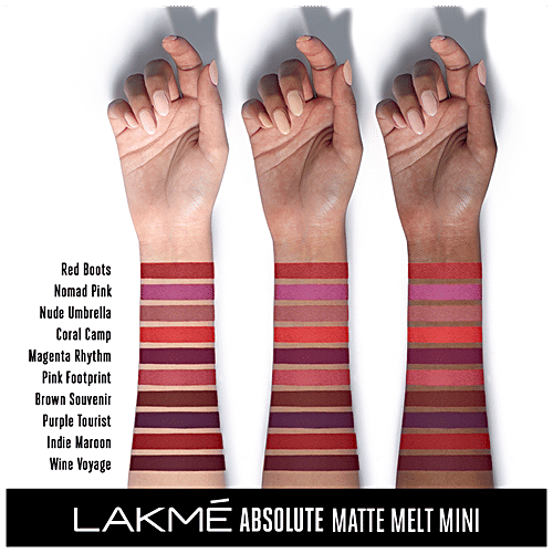 Lakme Absolute Matte Melt Mini Liquid Lip Colour, 2.4 ml Red Boots 