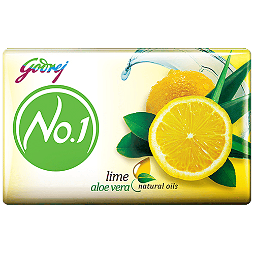 Godrej No.1 Lime & Aloe Vera Bathing Soap, Gives Fresh & Soft Skin, 45 g (Pack of 4)