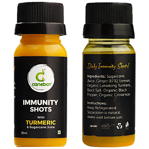 Canebot Immunity Shots - Turmeric & Sugarcane Juice, 30 ml (Pack of 10) 