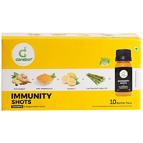 Canebot Immunity Shots - Turmeric & Sugarcane Juice, 30 ml (Pack of 10) 