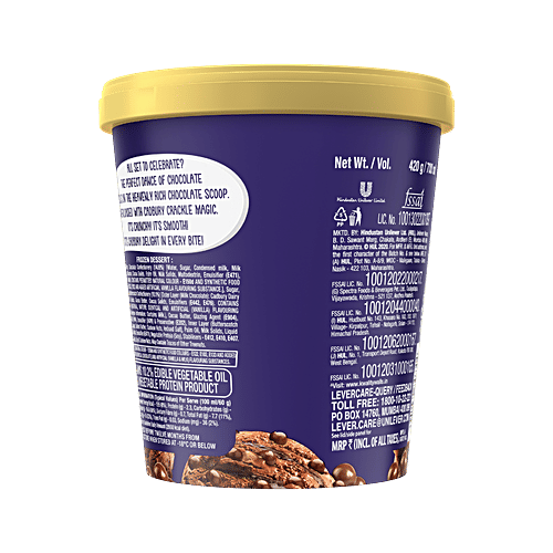 Kwality Wall's Cadbury Crackle Frozen Dessert, 700 ml Tub 
