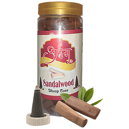 Arham Premium Dhoop Cone - Sandalwood, 200 g  