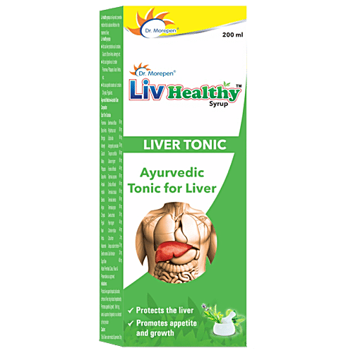Dr. Morepen Liv Healthy Syrup - Ayurvedic Liver Tonic, 200 ml  