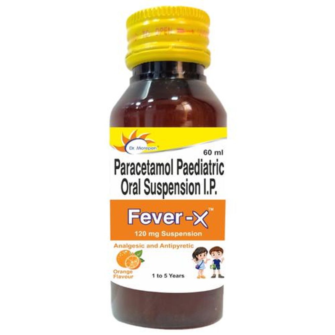 Dr. Morepen Fever-X Syrup For Kids - Mix Fruit Flavour, 60 ml 