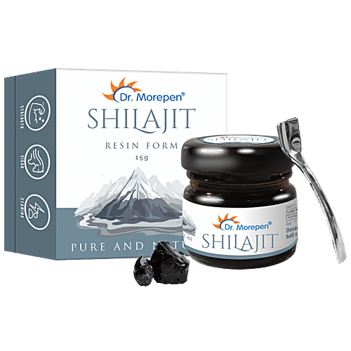 Dr. Morepen Shilajit Resin - Natural & Pure, Ayurvedic Energy Booster & Stamina Enhancer, 15 g  