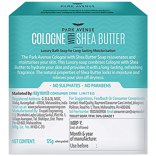 Park avenue Bathing Soap - Cologne & Shea Butter, 125 g  