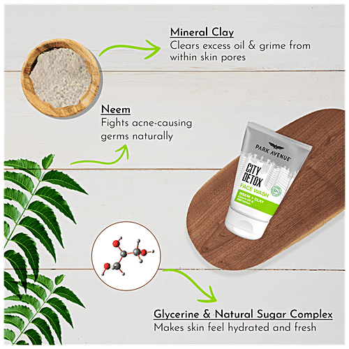 Park Avenue City Detox Face Wash - Neem & Clay, 100 g