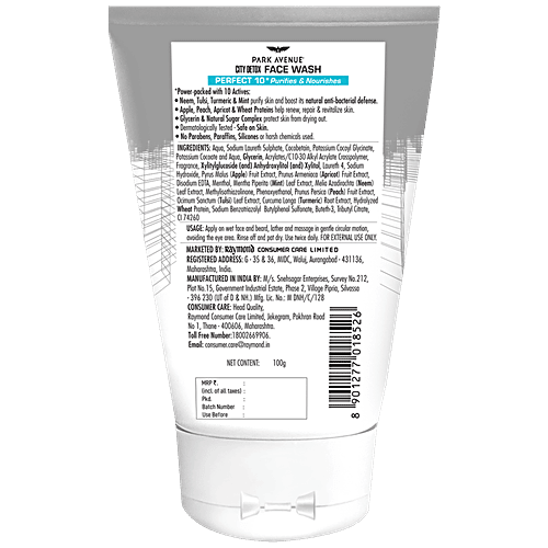 Park avenue City Detox Face Wash - Perfect 10, 100 g  