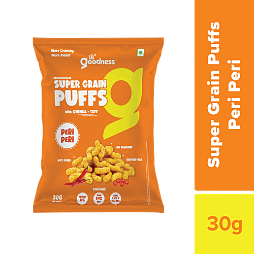 LiL'Goodness Teff Puffs - Peri Peri, 30 g Pouch