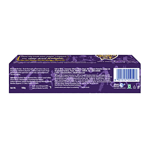 Colgate MaxFresh Purple Spicy Fresh Gel Toothpaste - Kolkata Knight Riders Special Edition Pack, 160 g Tube