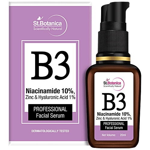 StBotanica B3 Niacinamide 10% + Zinc & Hyaluronic Acid 1% Professional Face Serum, 20 ml