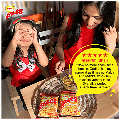 Saffola Oodles Instant Noodles - No Maida, Yummy, Masala Flavour, 53 g Pouch