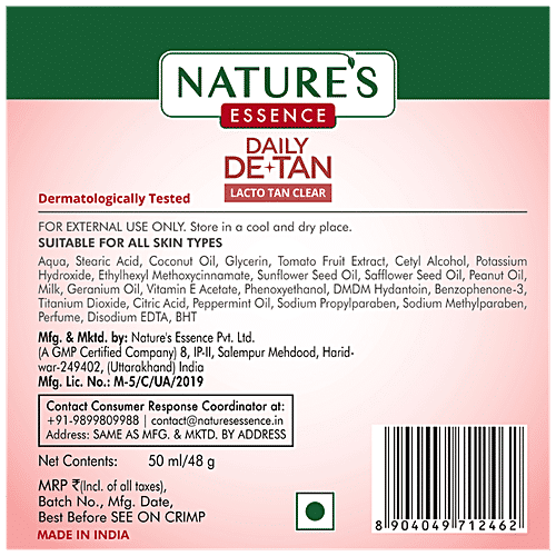 Natures Essence Daily De-Tan Lacto Tan Clear, 50 g  