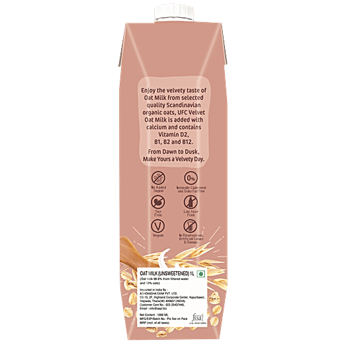 Ufc Oat Beverage - Unsweetened, 1 L Tetra Pak