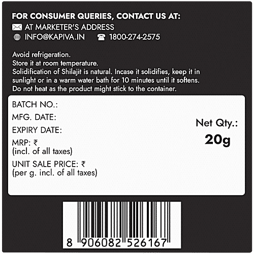 Kapiva Himalayan Origin Shilajit Resin, 20 g  Improves Energy & Stamina