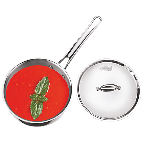 Buy Kitchen Essentials Triply Stainless Steel Sauce Pan With SS Lid, 16 cm Online at Best