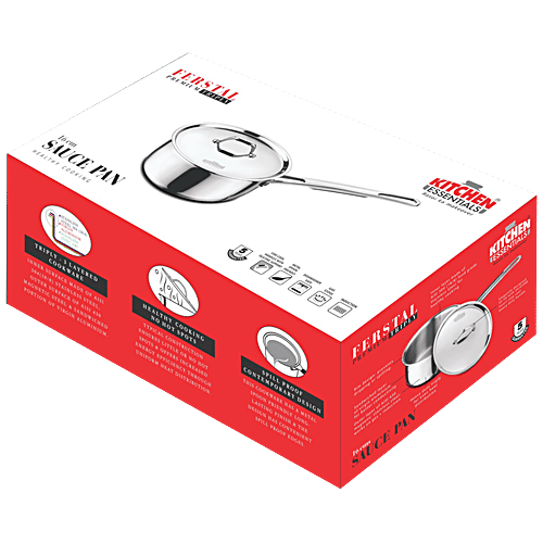 Buy Kitchen Essentials Triply Stainless Steel Sauce Pan With SS Lid, 16 cm Online at Best
