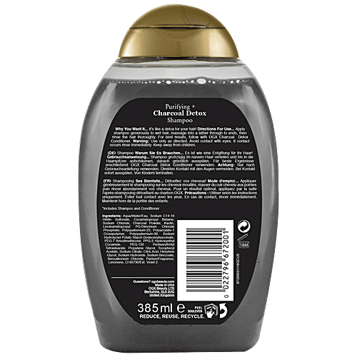 OGX Shampoo - Charcoal Detox, Purifying, 385 ml  