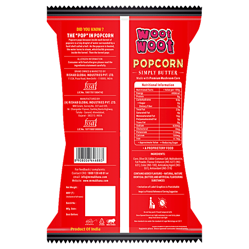 MR. MAKHANA Woot Woot Popcorn - Simply Butter, 70 g  