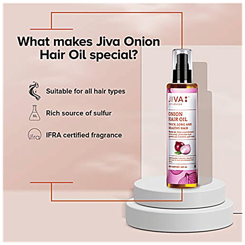 Buy Jiva Ayurveda Onion Hair Oil For Thick, Long & Healthy Growth